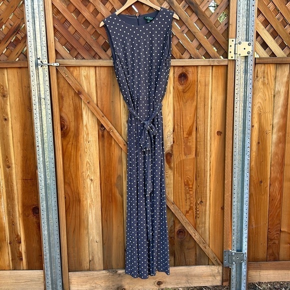 Lauren Ralph Lauren Polka Dot Jumpsuit Small Flaw Please Read Full Description - Picture 1 of 8